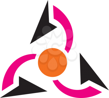 Royalty Free Clipart Image of a Pink, Black and Orange Design