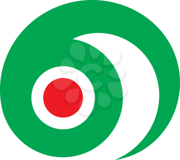 Royalty Free Clipart Image of a Green and Red Design
