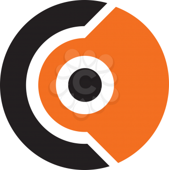 Royalty Free Clipart Image of an Orange and Black Design