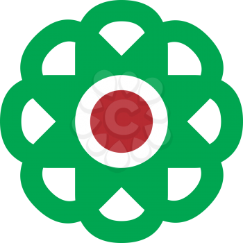 Royalty Free Clipart Image of a Green Flower
