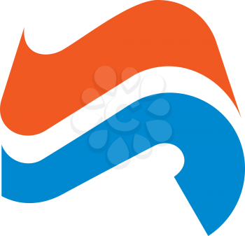 Royalty Free Clipart Image of an Orange and Blue Design