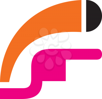 Royalty Free Clipart Image of an Orange, Pink and Black Design