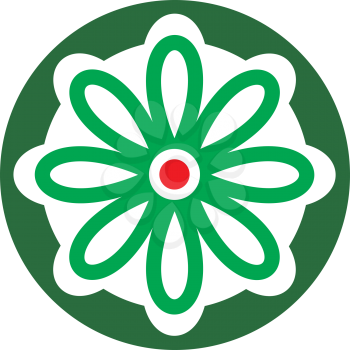 Royalty Free Clipart Image of a Green Flower
