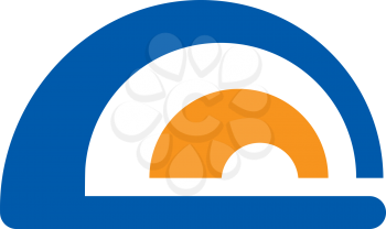 Royalty Free Clipart Image of a Blue and Orange Design