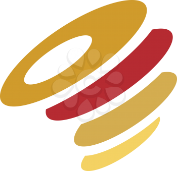 Royalty Free Clipart Image of a Gold and Red Design