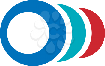 Royalty Free Clipart Image of a Blue and Red Circle Design