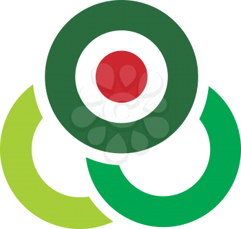 Royalty Free Clipart Image of a Green and Red Circle Design