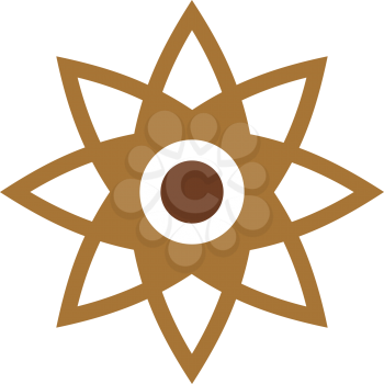Royalty Free Clipart Image of a Brown Star Design