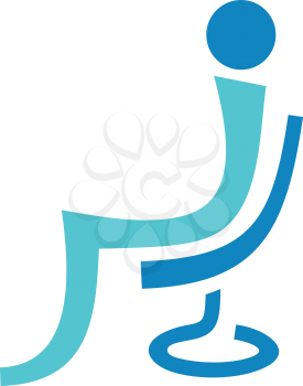 Royalty Free Clipart Image of a Person on a Chair