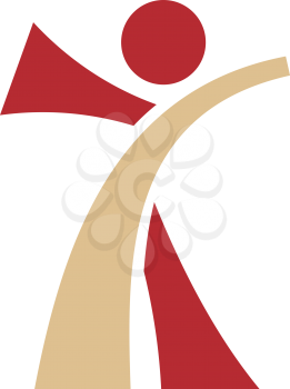 Royalty Free Clipart Image of a Beige and Red Design