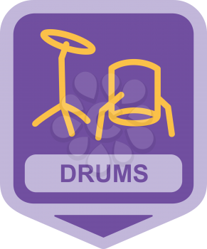 Royalty Free Clipart Image of a Drum Icon