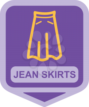 Royalty Free Clipart Image of a Jean Skirt