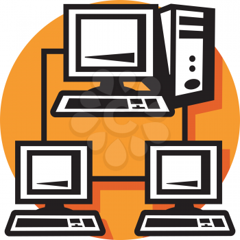 Royalty Free Clipart Image of a Computer Network
