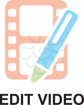 Royalty Free Clipart Image of an Edit Video