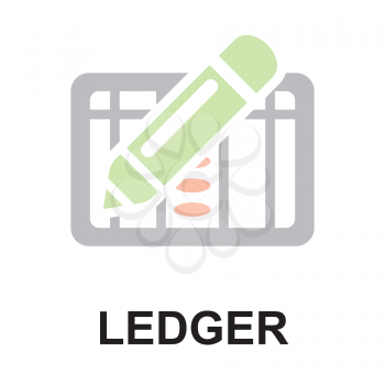 Royalty Free Clipart Image of a Ledger Button