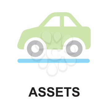 Royalty Free Clipart Image of an Assets Button