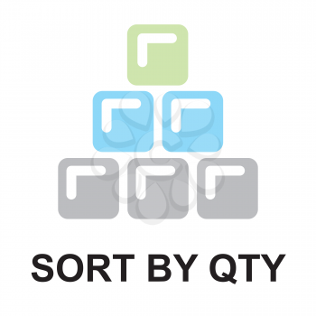 Royalty Free Clipart Image of a Sort by Quantity Button