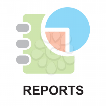 Royalty Free Clipart Image of a Reports Button