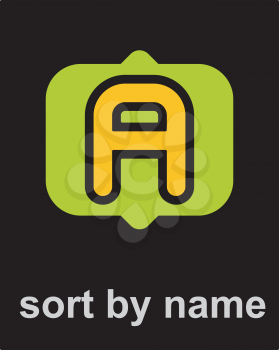 Royalty Free Clipart Image of a Sort By Name Icon