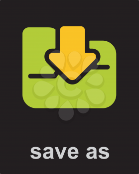 Royalty Free Clipart Image of a Save As Icon