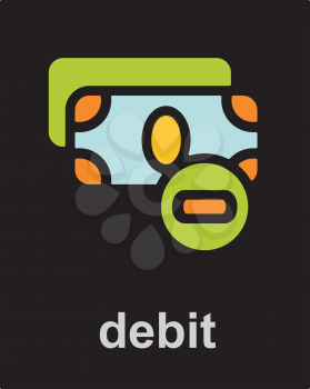 Royalty Free Clipart Image of a Debit Icon