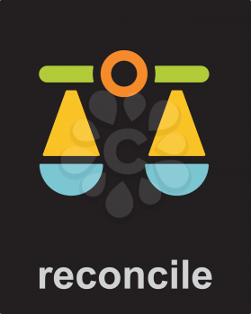 Royalty Free Clipart Image of a Reconcile Icon