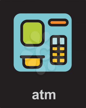 Royalty Free Clipart Image of an ATM Icon