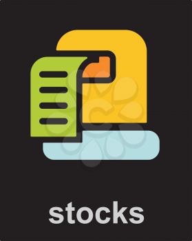 Royalty Free Clipart Image of a Stocks Icon