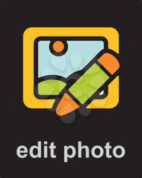 Royalty Free Clipart Image of an Edit Photo Icon