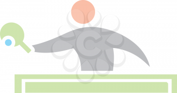 Royalty Free Clipart Image of a Table Tennis Player