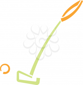 Royalty Free Clipart Image of a Golf Club and Ball