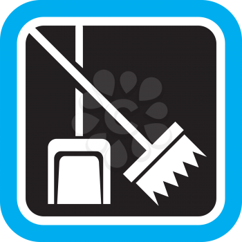 Royalty Free Clipart Image of a Broom and Dustpan
