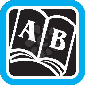 Royalty Free Clipart Image of a Book With A and B