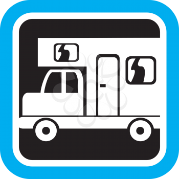 Royalty Free Clipart Image of an RV and Truck
