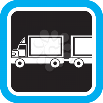 Royalty Free Clipart Image of a Truck and Trailer