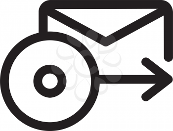 Royalty Free Clipart Image of an Envelope and Disk