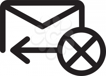 Royalty Free Clipart Image of an Envelope and X in a Circle