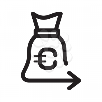 Royalty Free Clipart Image of a Bag With a Euro Symbol