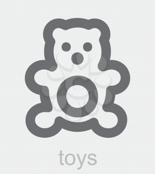 Royalty Free Clipart Image of a Stuffed Animal Toys Icon