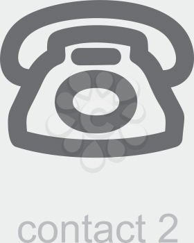 Royalty Free Clipart Image of a Telephone Contact Icon