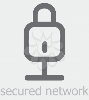 Royalty Free Clipart Image of a Secured Network Icon