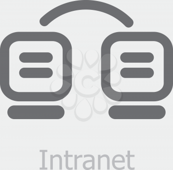 Royalty Free Clipart Image of an Intranet Icon