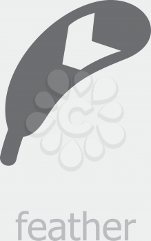 Royalty Free Clipart Image of a Feather Icon