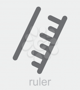 Royalty Free Clipart Image of a Ruler Icon