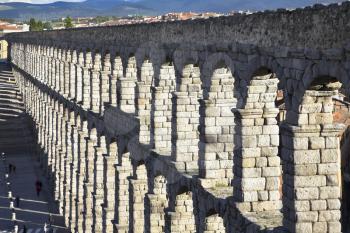 Royalty Free Photo of Ancient Aqueduct in Segovia 