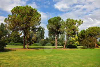 One of Europe's finest landscaped parks - Park Sigurta. Charming green grass lawn
