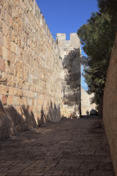 Narrow lane near the walls of Jerusalem
