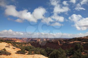 Historical Relic - Navajo Monument. Colossal red sandstone canyon in the Navajo Reservation