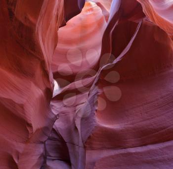 The play of light, colors and shades gives rise to freakish associations. Midday in a red-orange  Antelope Canyon. 