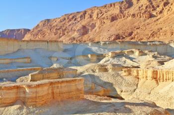 Magnificent ancient mountains in the early winter morning. Dead Sea, Israel